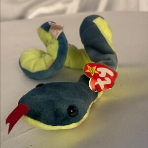 Ty Plush Snake Toy in Blue and Yellow